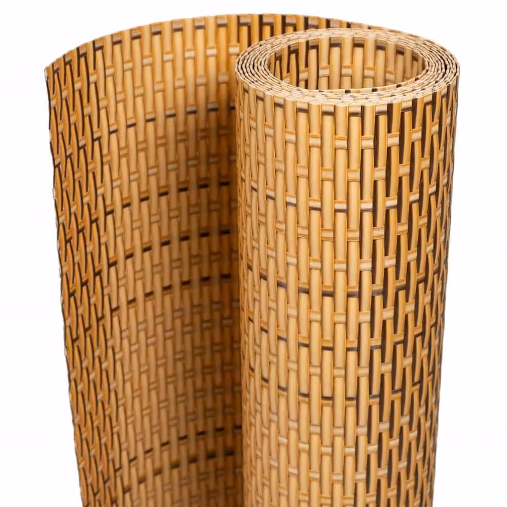 Berkfield Home Poly Rattan Balcony Cover, Light Brown, W: 600 cm, H: 90 cm – 2