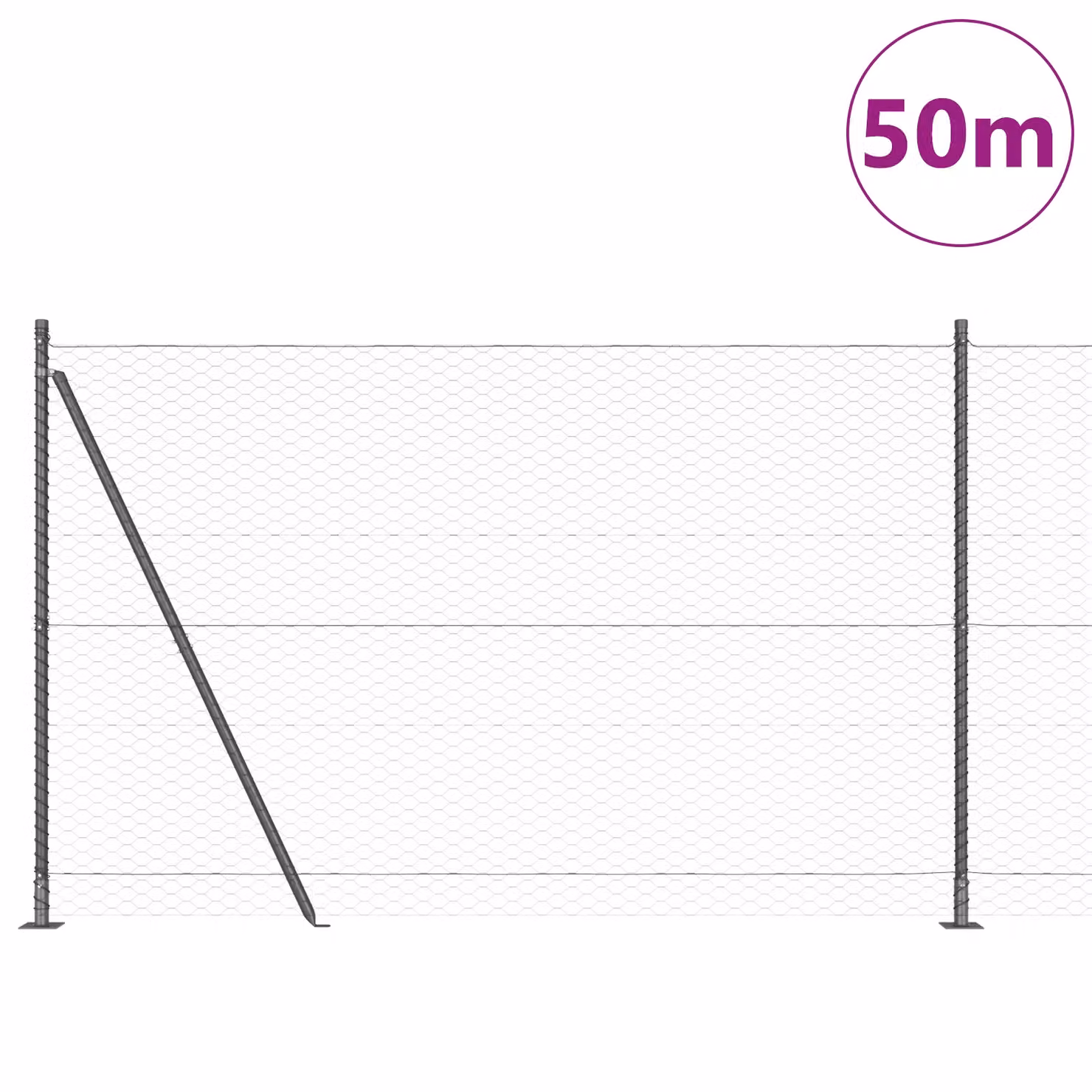 Berkfield Home Grey Steel Hexagon Fence, H: 1.5 m x W: 50 m – 2