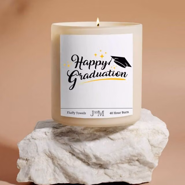 JAAM Happy Graduation Candle in White