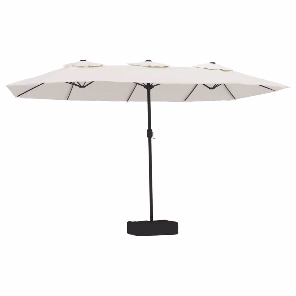 Berkfield Home Double-Head Cantilever Parasol in Sand White, W: 449 cm, D: 245 cm – 2