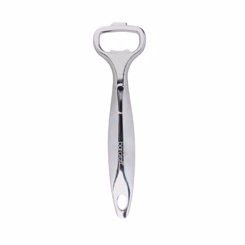 BarCraft Deluxe Crown Top Heavy Duty Bottle Opener with Ergonomic Grip, Silver Metal – 1
