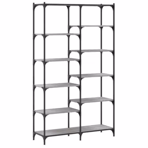 vidaXL Industrial Bookshelf in Grey Sonoma, W/D/H: 100 x 32 x 170 cm