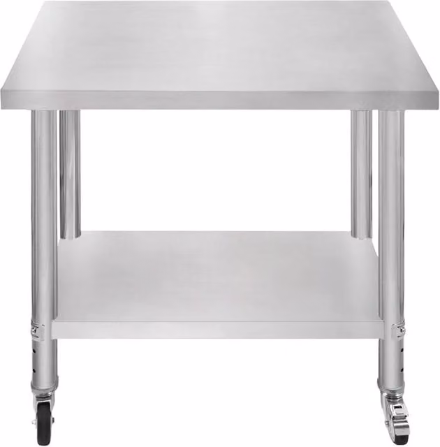 Kukoo Stainless Steel Work Table in Silver, W/D/H: 90 x 76 x 86 cm