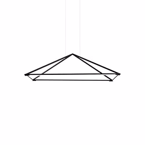 LEDS C4 Grok Tubs LED Decorative Ceiling Pendant in Matt Black, 5200lm, 3000K, 120cm
