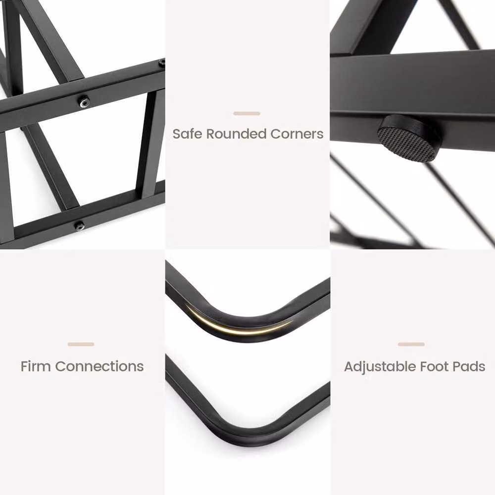 SPETLEK Metal King Size Bed Frame in Black, W/D/H: 150 x 200 cm – 4
