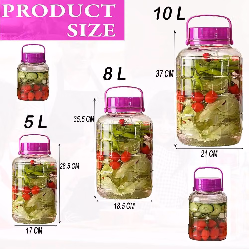 ATEK Transparent Glass Food Storage Canister with Airtight Lid, 10 l – 3