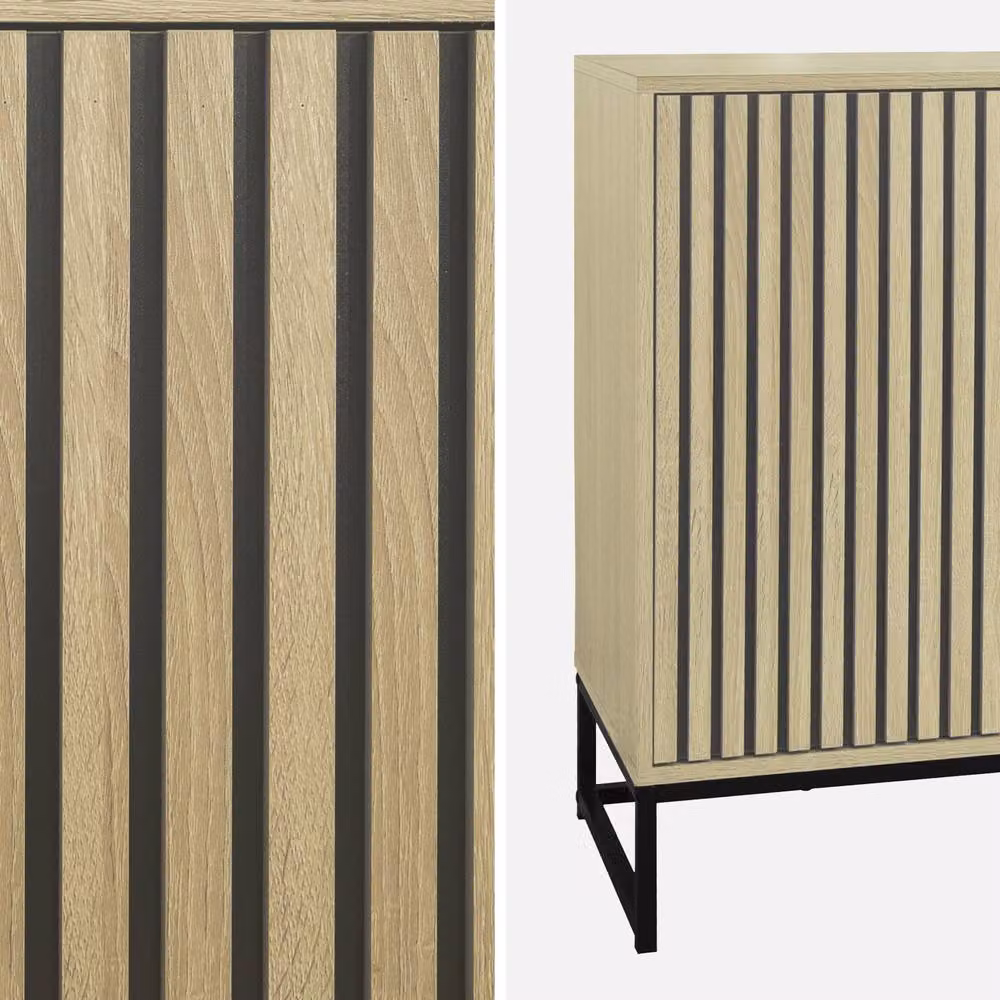 Sweek Contemporary Sideboard in Light Brown Wood Effect, W: 160 cm, H: 77 cm, D: 40 cm – 2