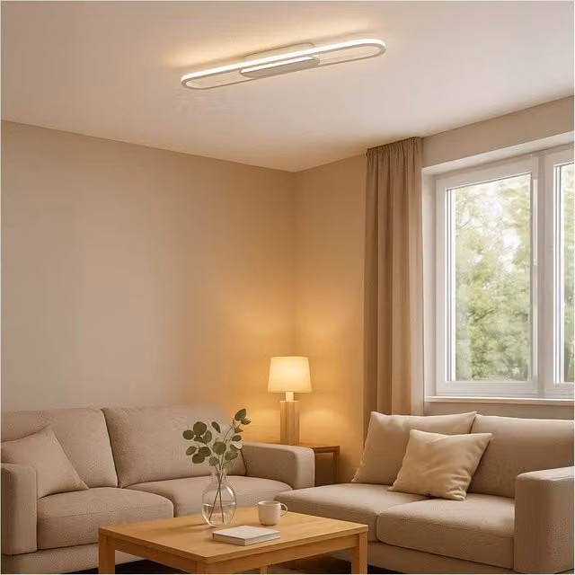 Loops Modern LED Chrome Ceiling Light Fixture with Included Bulb