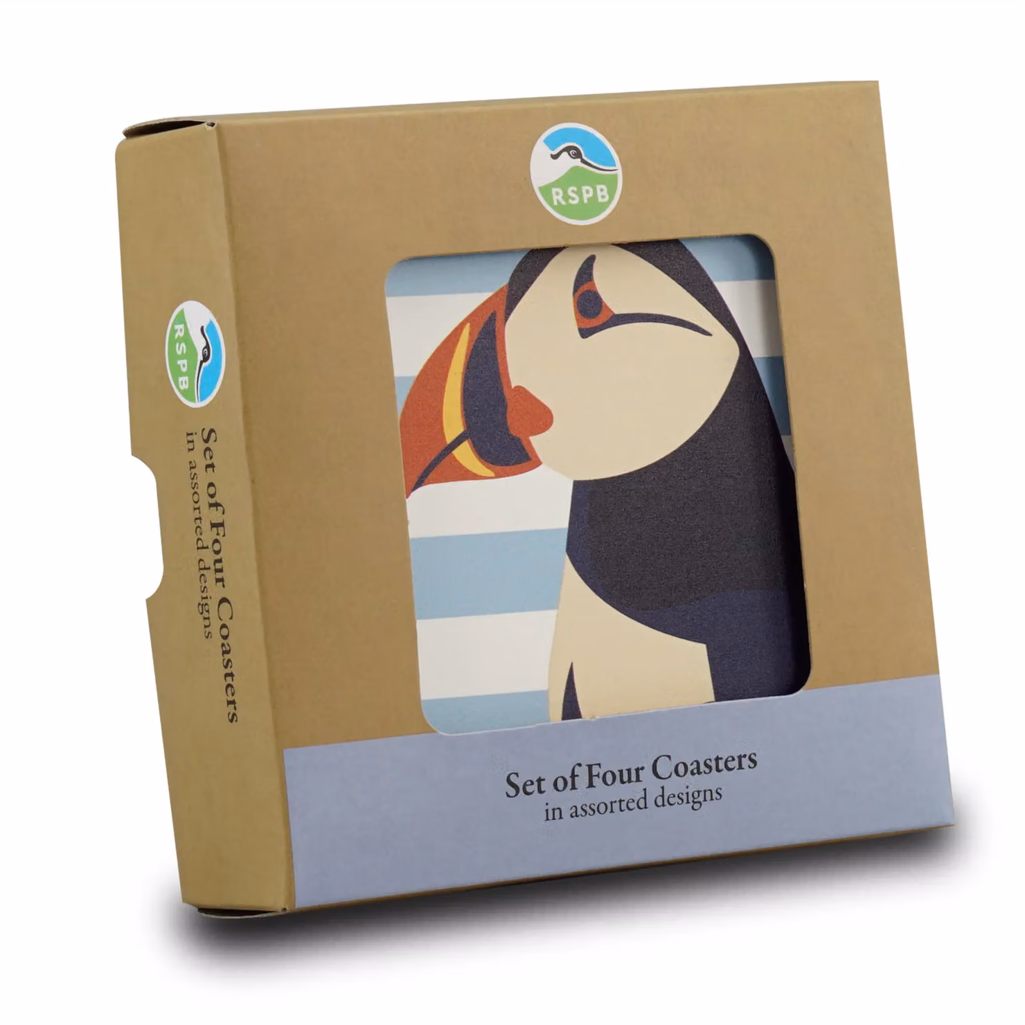 RSPB Round Ceramic and Stoneware Coasters, Set of 4, Blue and Multicolour – 2