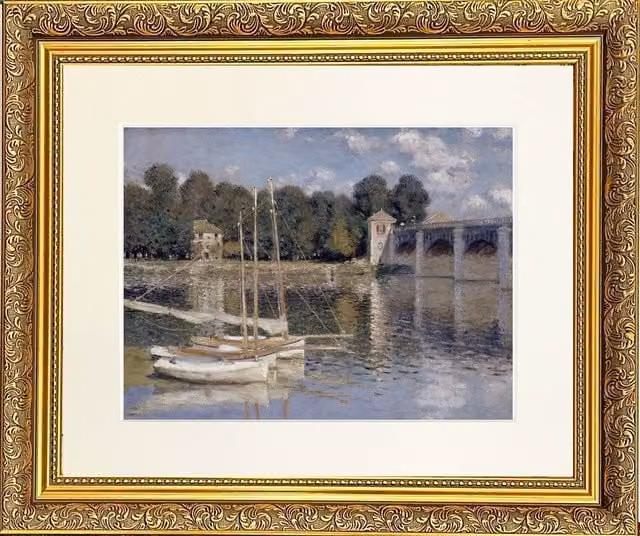 Frames & Mirrors 4U Nautical Mounted and Framed Multicolour Print in Gold Dahlia Frame, W: 27.94 cm, H: 22.86 cm – 2