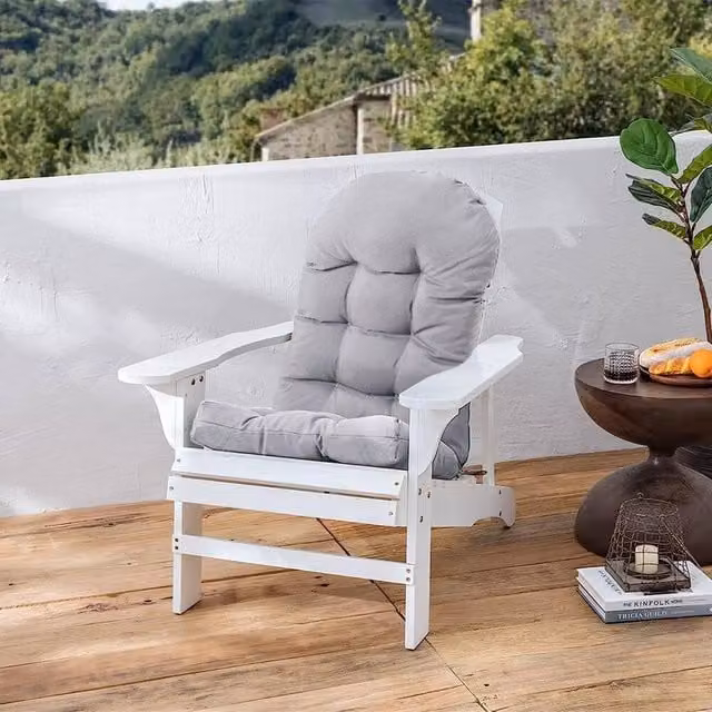 PAWNORA Chair Cushion in Light Grey, W: 110 cm, D: 48 cm, H: 8 cm