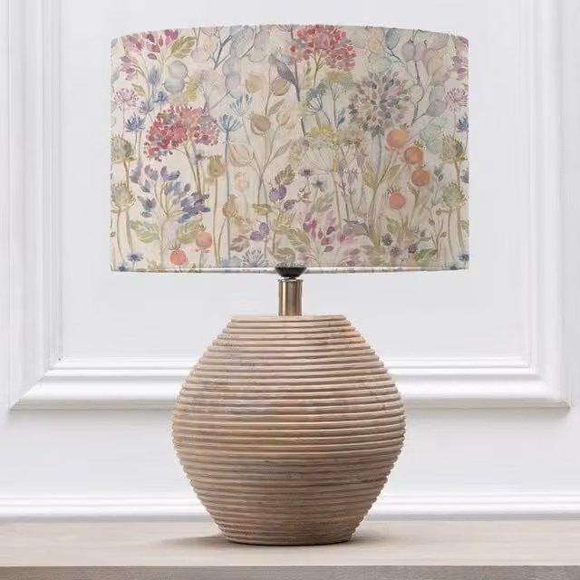 Voyage Maison Cerys Table Lamp with Hedgerow Eva Lampshade in White and Multicolour