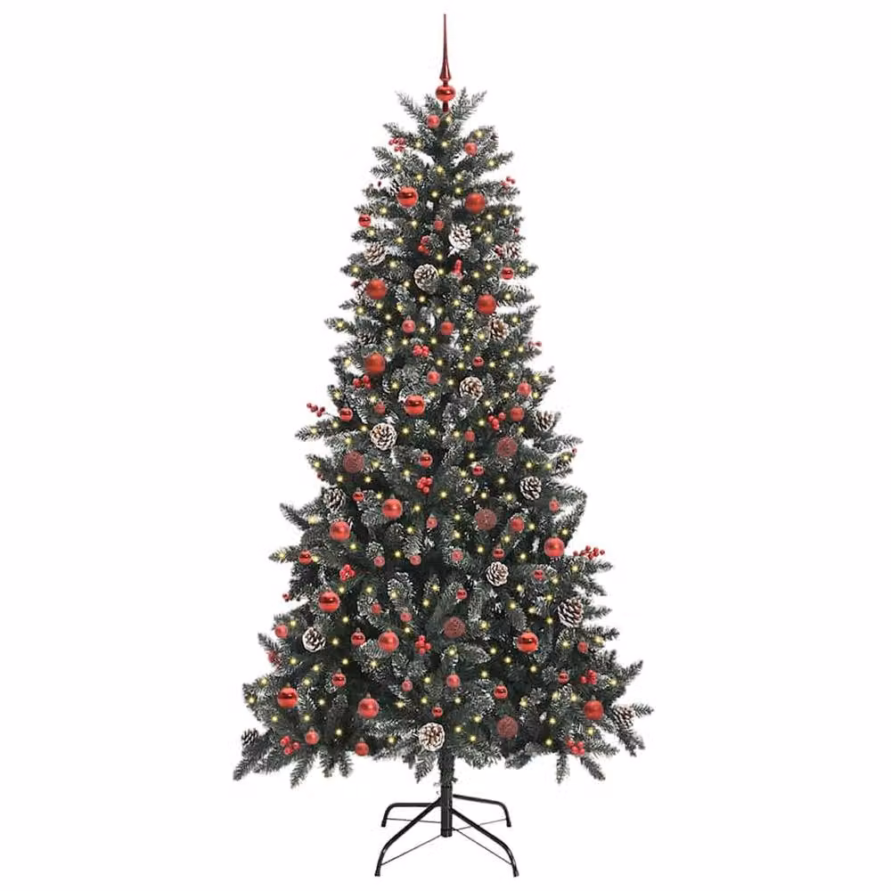 Berkfield Home Artificial Christmas Tree in Green with Stand, W/D/H: 114 x 114 x 210 cm – 2