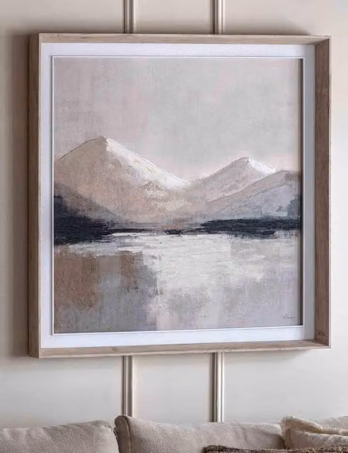 Gallery Direct Beyond the Pale Abstract Framed Canvas Painting in Beige
