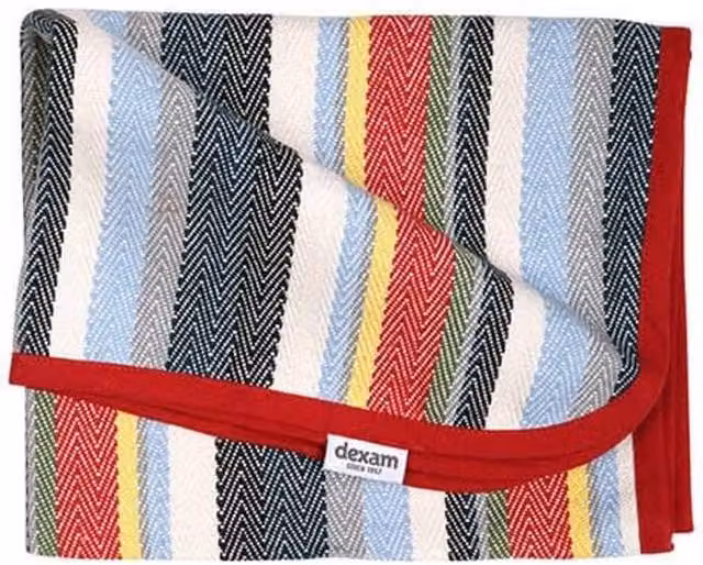 Dexam Striped Heavy Duty Cotton Oven Cloth in Red and Multicolour