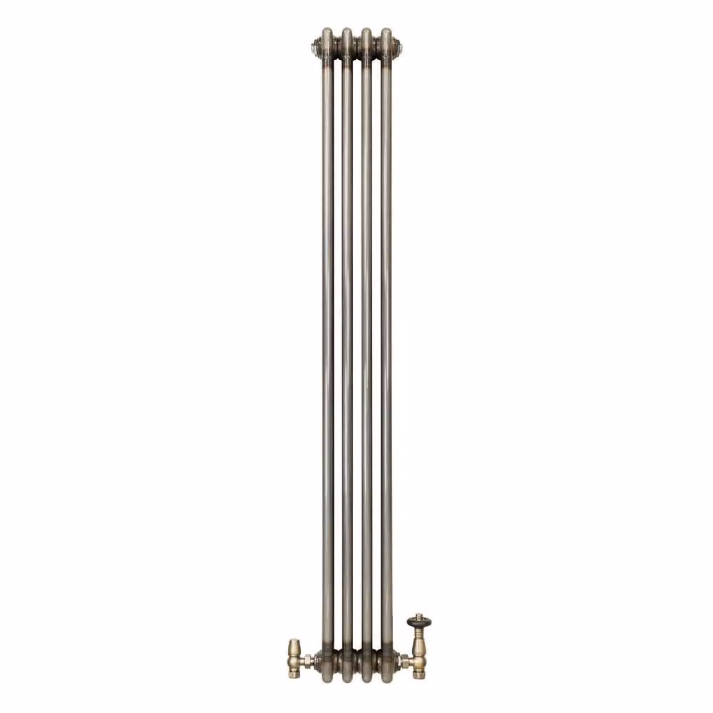 Monstershop Traditional 3 Column Steel Radiator with Integrated Valves, Silver, H: 150 cm x W: 20 cm – 2