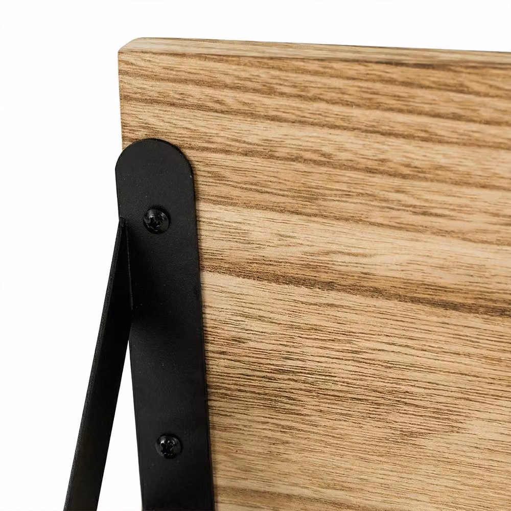 Levede Set of 6 Modern Brown Wood and Metal Wall Mounted Floating Shelves – 3