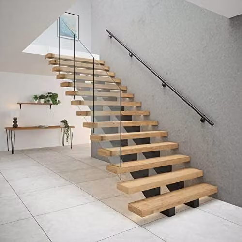 Rothley Matt Black Stainless Steel Easy Fit Internal Staircase Handrail Kit, 3.0 m – 1