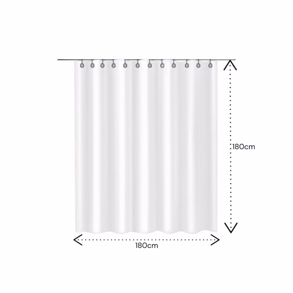 Showerdrape White Waterproof Polyester Shower Curtain – 2