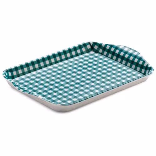 Zeal Mini Melamine Serving Tray with Handles, Green, W: 18 cm, D: 14 cm – 1