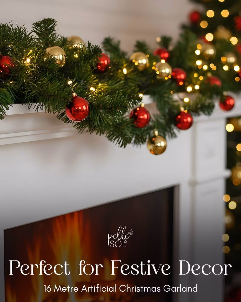 Pelle & Sol 16m Green Tinsel Christmas Garland – 2