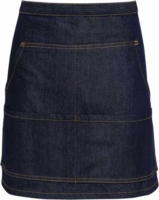 Premier Blue Polyester Denim Style Stitching Waist Apron