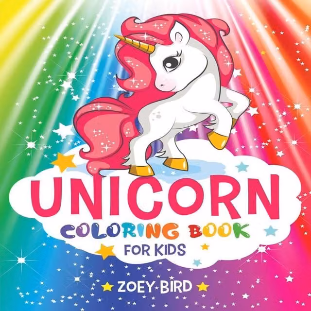 Zoey Bird Unicorn Colouring Book for Kids, Multicolour Paper Activity Book