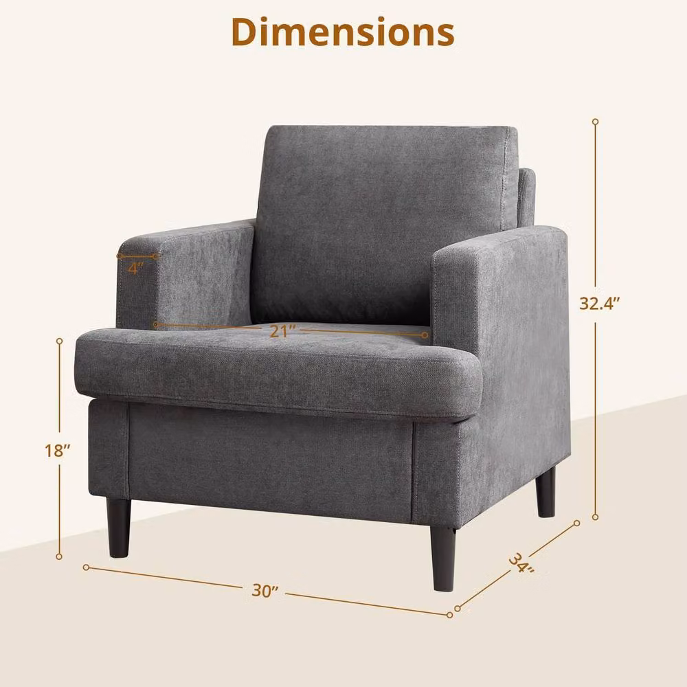 London Boutique Set of 2 Grey Upholstered Mid-Century Tub Armchairs – 3