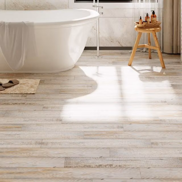 Darphe 36-Piece Self-Adhesive Wood-Look PVC Flooring in Brown and Beige