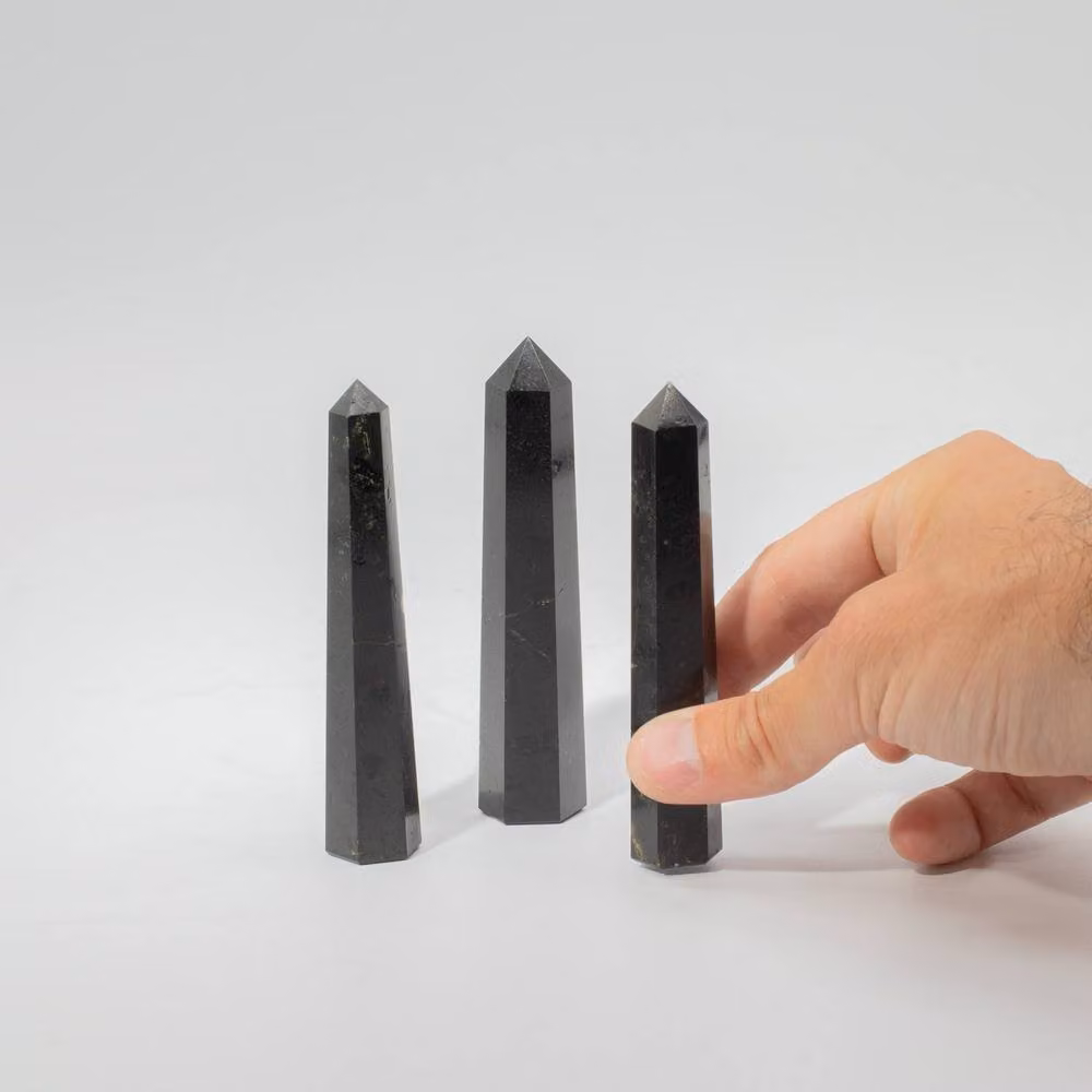 Serenityy Black Tourmaline Six Face Obelisk Point, Height: 11 cm – 3