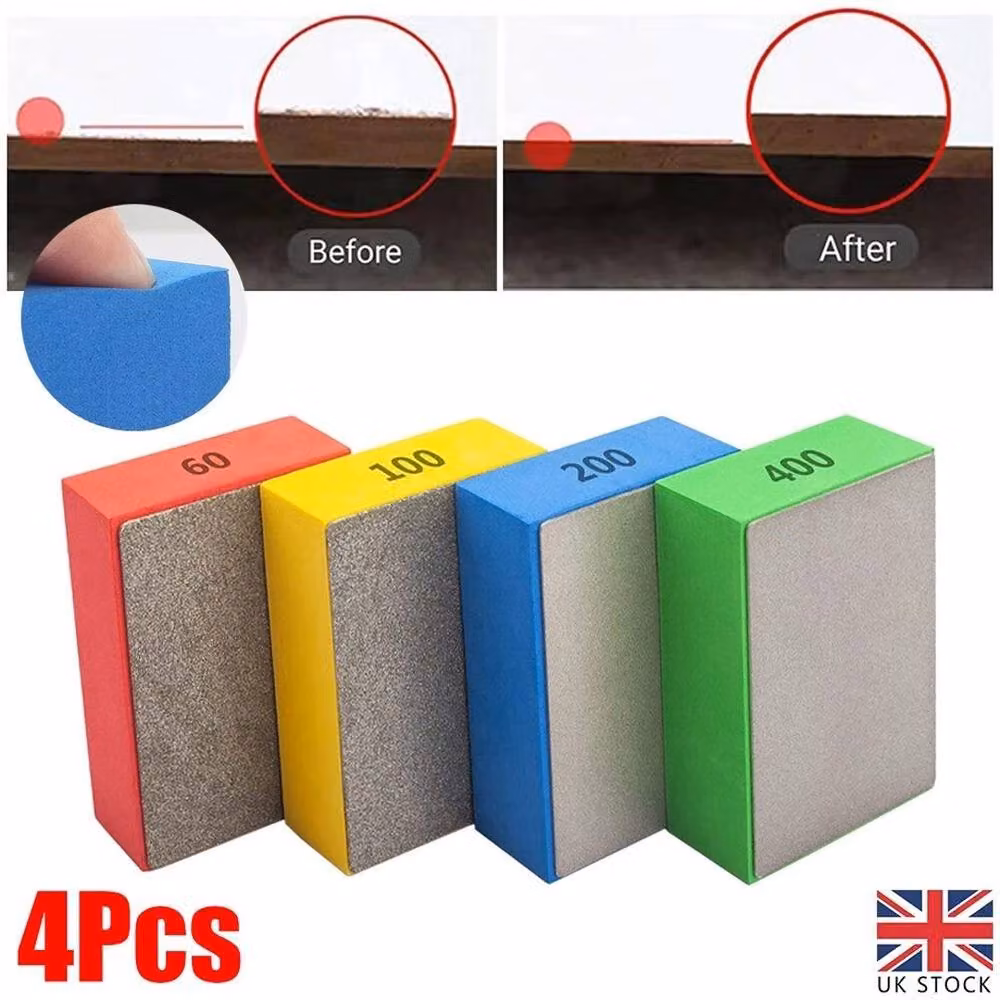 VOGREX 4-Piece Multicolour Diamond Hand Polishing Pads for Tile, Glass and Marble, W: 52 cm – 4