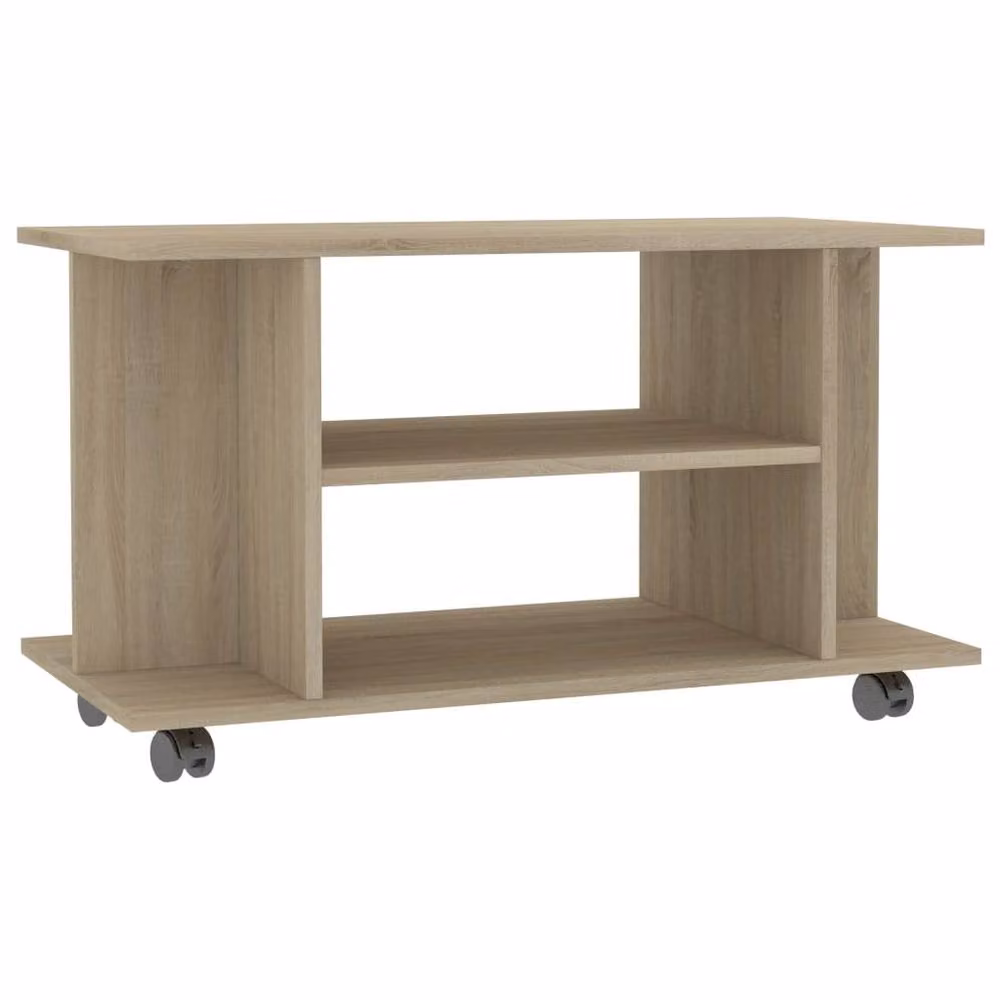 Berkfield Home Sonoma Oak TV Cabinet in Brown with Castors, W/D/H: 80 x 40 x 45 cm – 3