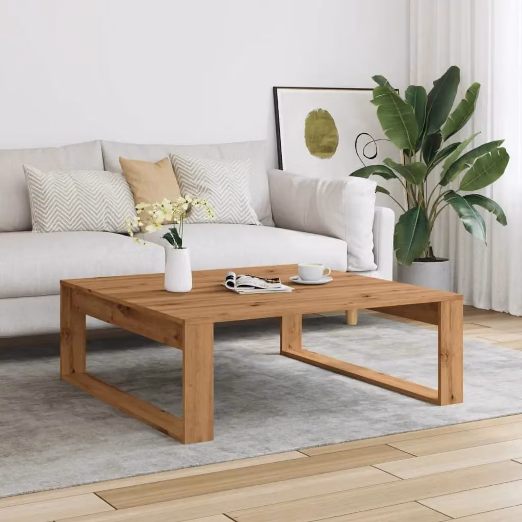 Berkfield Home Artisan Oak Coffee Table in Brown, W/D/H: 100 x 100 x 35 cm – 2