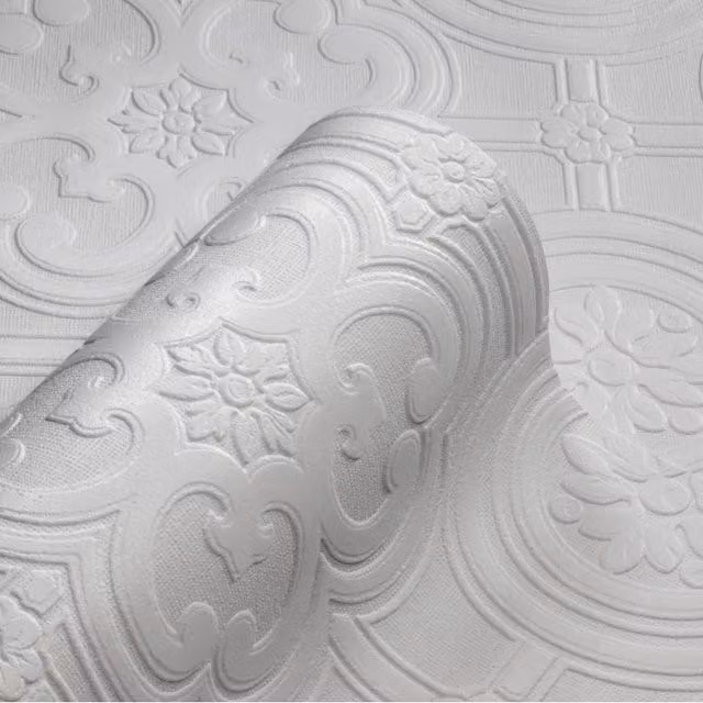 Anaglypta Egon Abstract Paintable Wallpaper in White