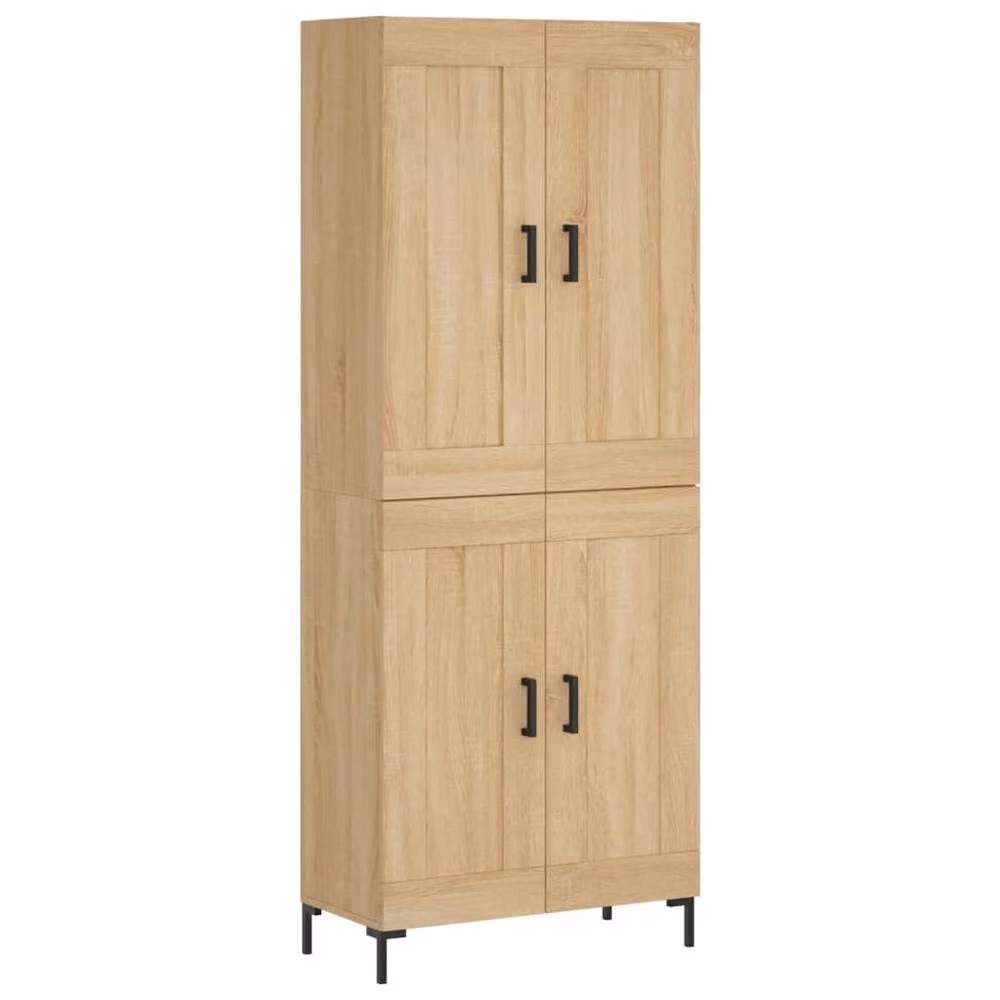 Berkfield Home Sonoma Oak Highboard in Light Tan, W/D/H: 69.5 x 34 x 180 cm – 3