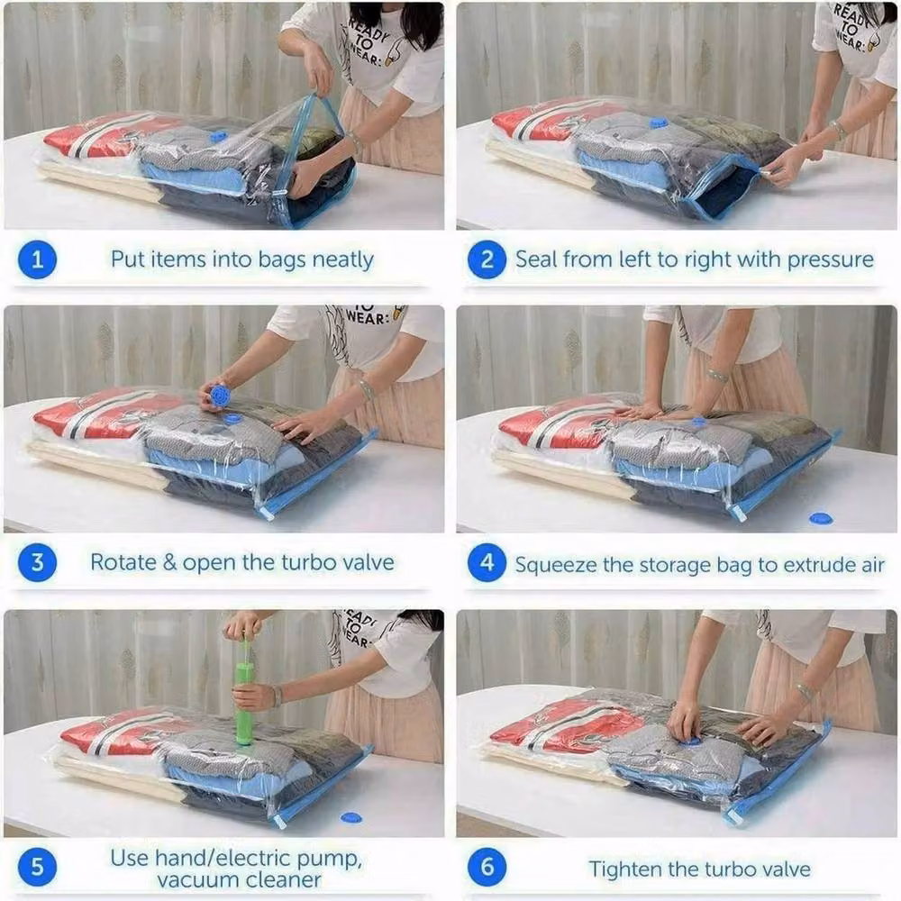 FLAVORA 12 x Large Space Saving Underbed Vacuum Storage Bags in Transparent – 2