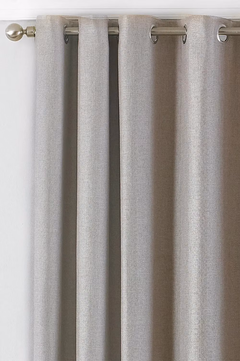 Paoletti Atlantic Twill Woven Eyelet Curtains in Natural Beige, Width: 168 cm, Drop: 137 cm – 2