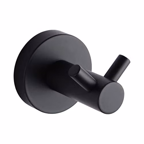 Nes Home Stainless Steel Round Wall Hook in Matte Black