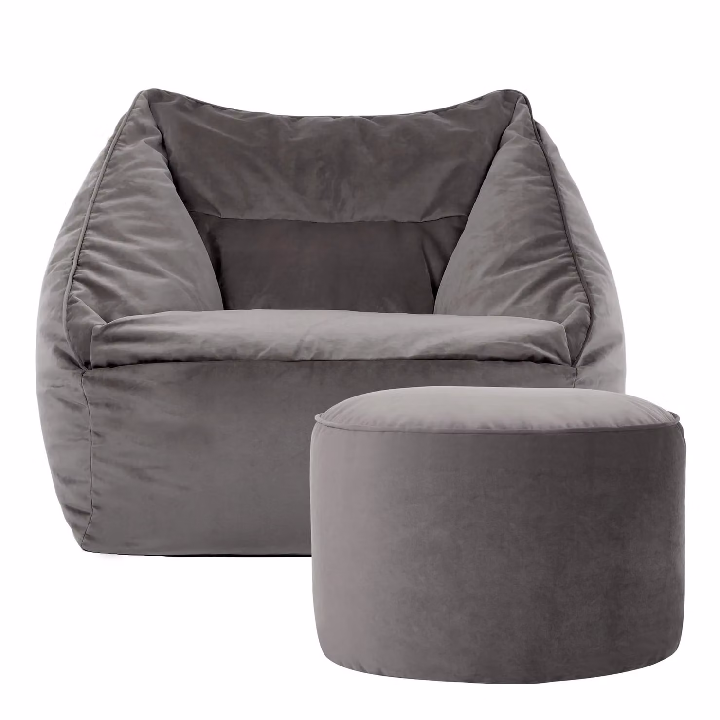 icon Natalia Velvet Adults Bean Bag Armchair and Pouffe in Dusk Pink and Anthracite Grey – 3