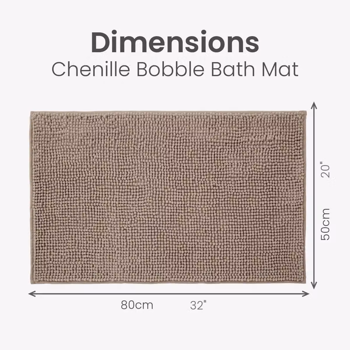 Allure Bath Fashions Chenille Bobble Microfibre Bath Mat, Brown, W/D/H: 50 x 80 cm – 2