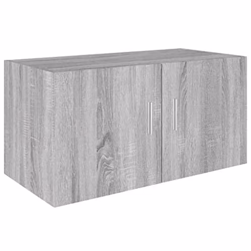 vidaXL Wall Mounted Grey Sonoma Cabinet with Hinged Doors, W/D/H: 80 x 39 x 40 cm