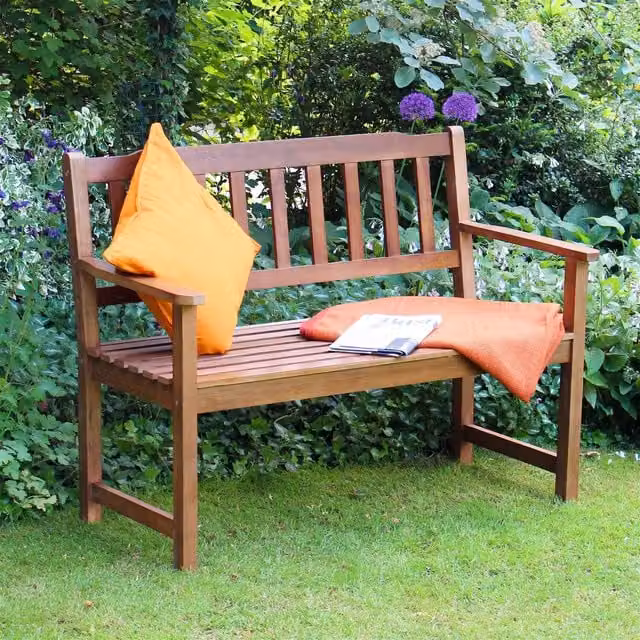 BillyOh Classic Acacia Wood Bench in Brown, Width: 120 cm