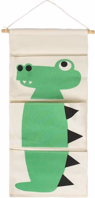 OHS Crocodile Door Hanging Pocket Storage Basket in Green