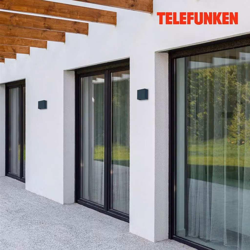 TELEFUNKEN Anthracite 7W LED Outdoor Wall Light in Black – 4
