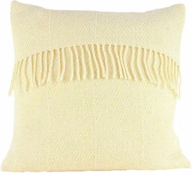 Romney Marsh Wools Fostum British Soft Wool Cushion in Ivory Pearl Drop Design, W/D/H: 40 x 40 x 40 cm
