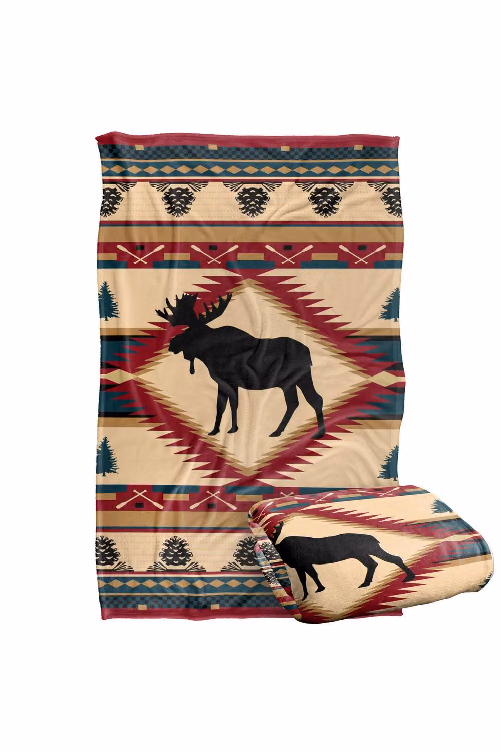 JQ Licensing Moose Lodge Silky Touch Super Soft Fleece Throw Blanket, Multicolour, W: 91 cm, D: 147 cm – 6