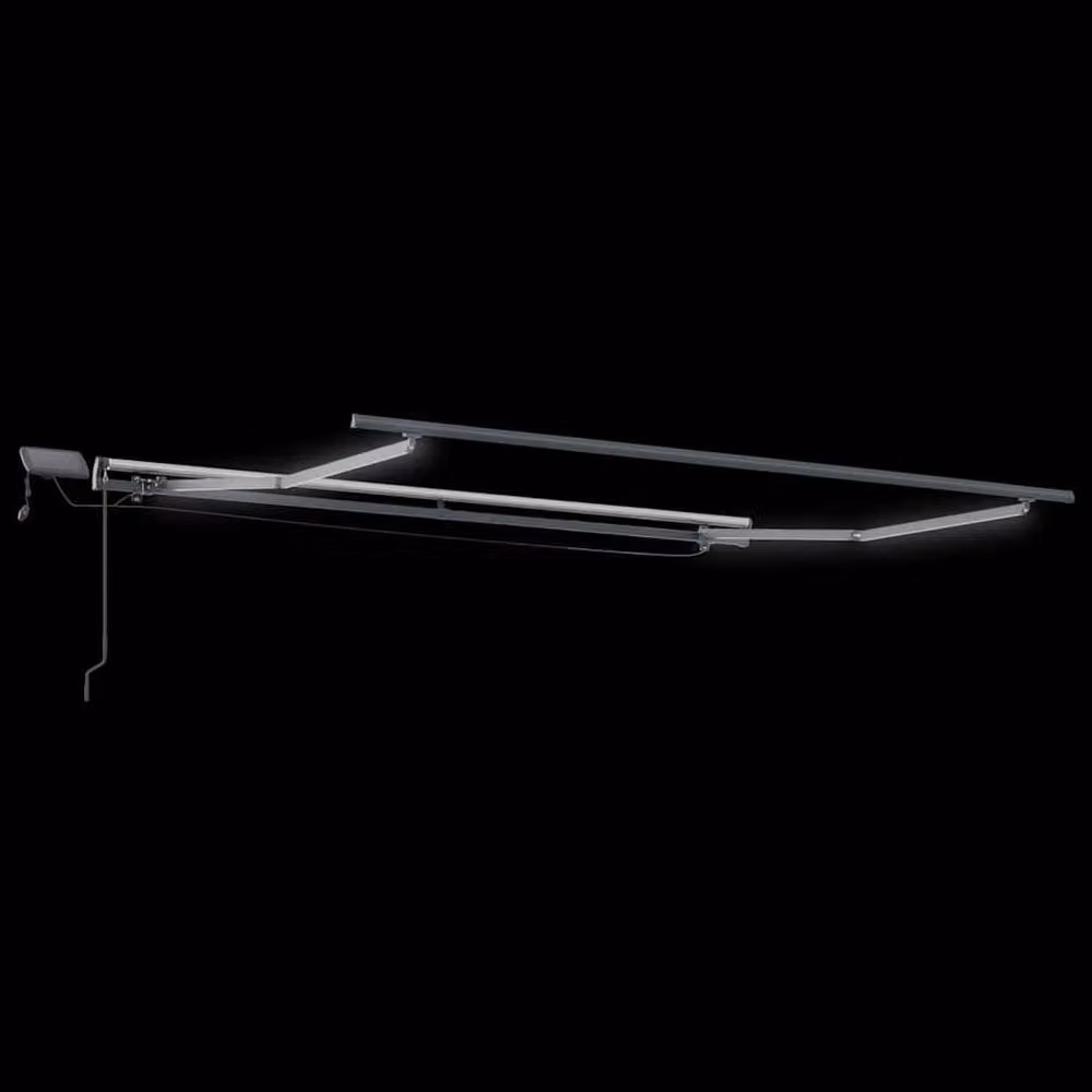Berkfield Home Manual Retractable Wall-Mounted Awning with LED in Black, W: 350 cm, D: 250 cm – 6