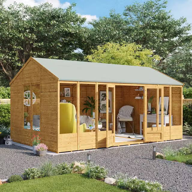 BillyOh Petra Tongue and Groove Reverse Apex Summerhouse in Brown