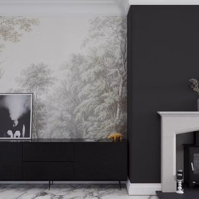 Superfresco Easy Stately Woodland Neutral Floral Mural in Beige, W: 300 cm, H: 280 cm
