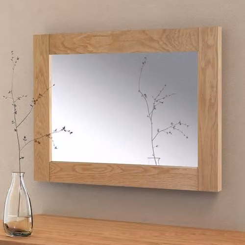 Julian Bowen Antique Brown Rectangular Wood Wall Mirror W/H: 70 x 70 cm – 1